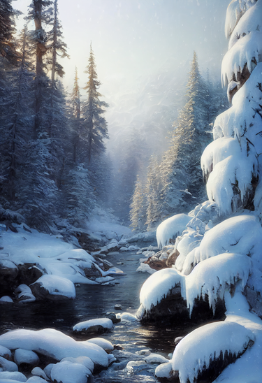 Verschneite Schlucht
